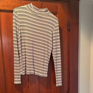 Daytrip Multistripe Mock Neck Long Sleeve Top